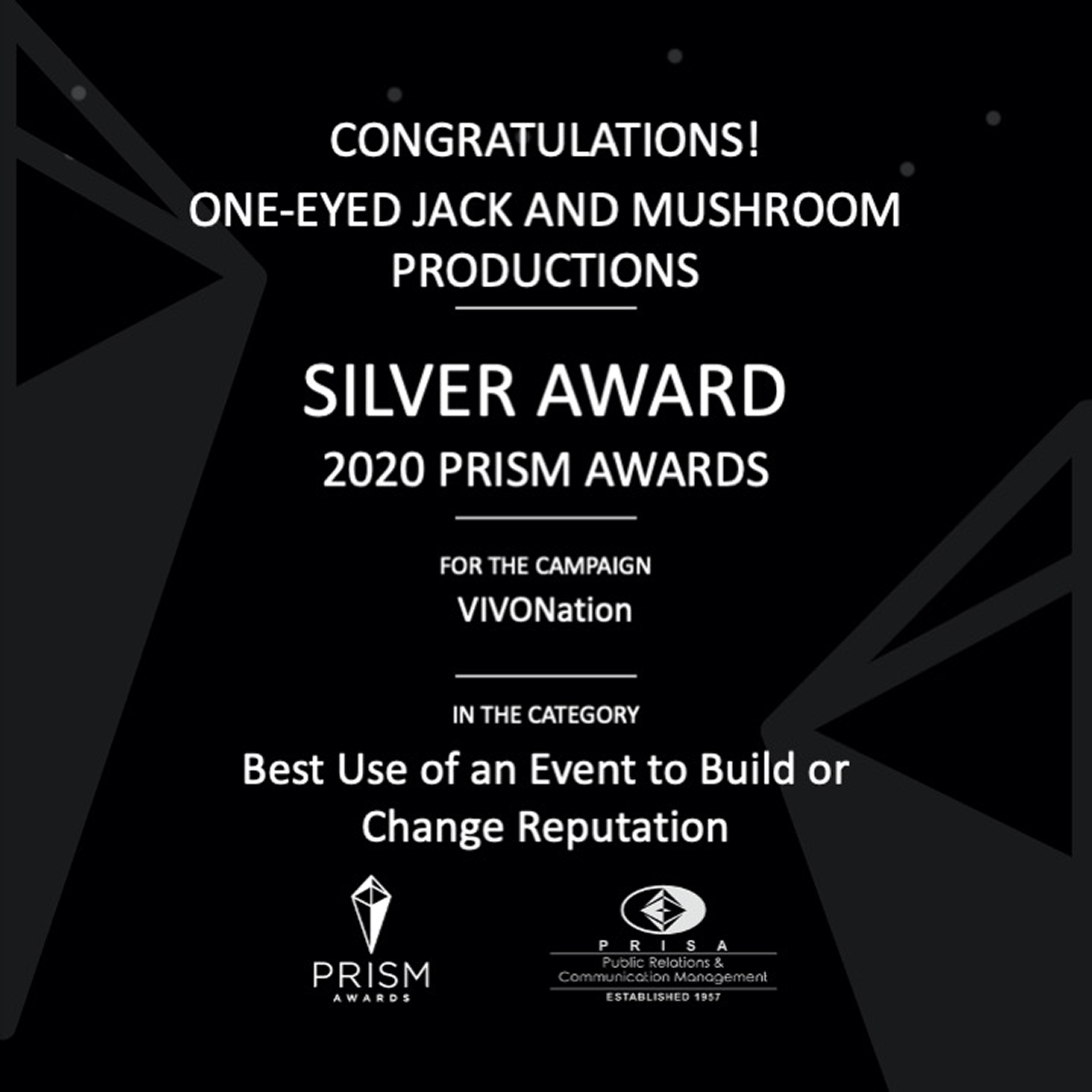 PRISM Silver Award · Best use of event innovation at a large scale event